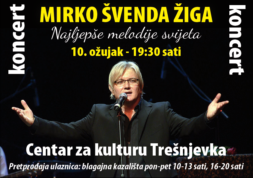 KONCERT: Mirko Švenda Žiga / Najljepše melodije svijeta / 10. 3. / 19.30