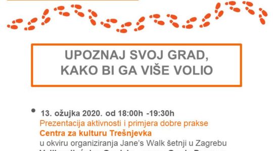 OTKAZANO – Jane’s Walk Zagreb gostuje u Daruvaru