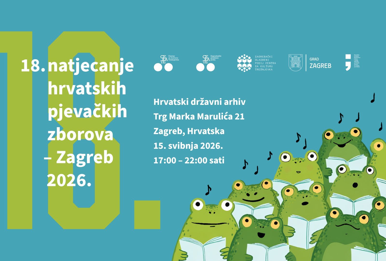 Prijave na 18. natjecanje hrvatskih pjevačkih zborova – Zagreb 2026