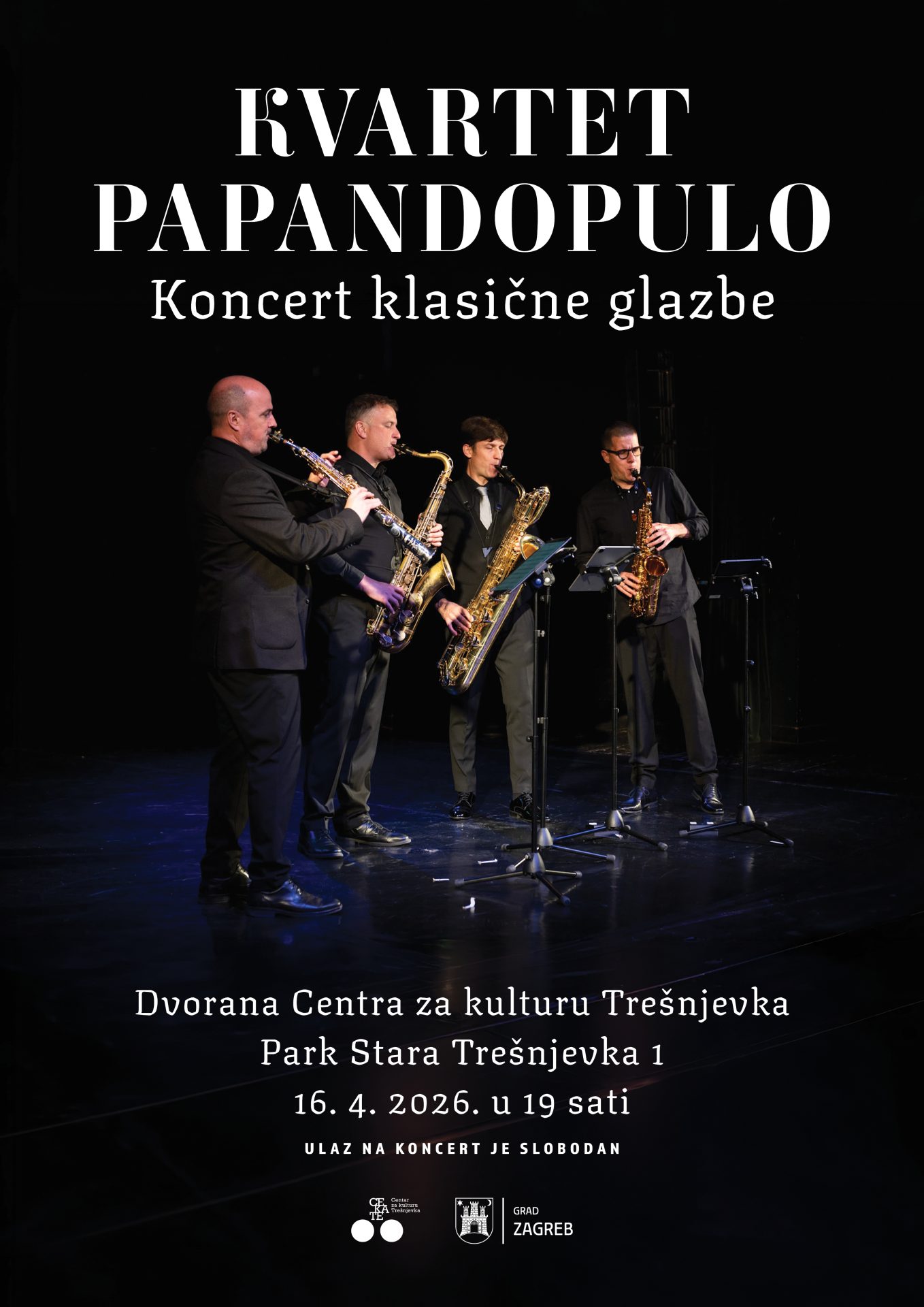 Plakat koncerta Kvarteta Papandopulo