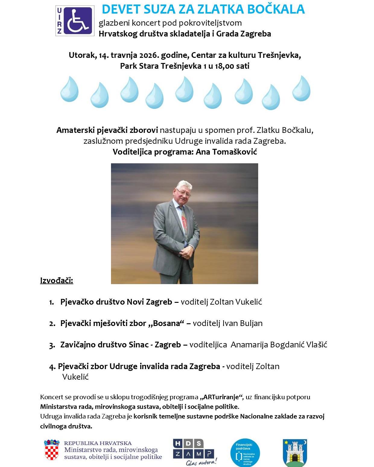 Glazbeni koncert „Devet suza za Zlatka Bočkala”