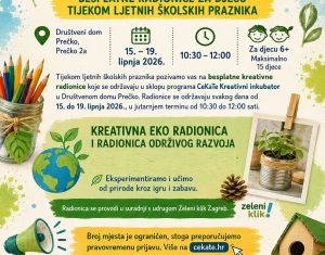 CeKaTe Kreativni inkubator 2026 – Besplatne eko radionice za djecu tijekom ljetnih praznika